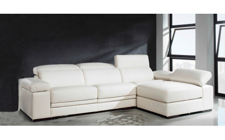 Chaise Longue Piel Natural asientos deslizantes GLORIO 2