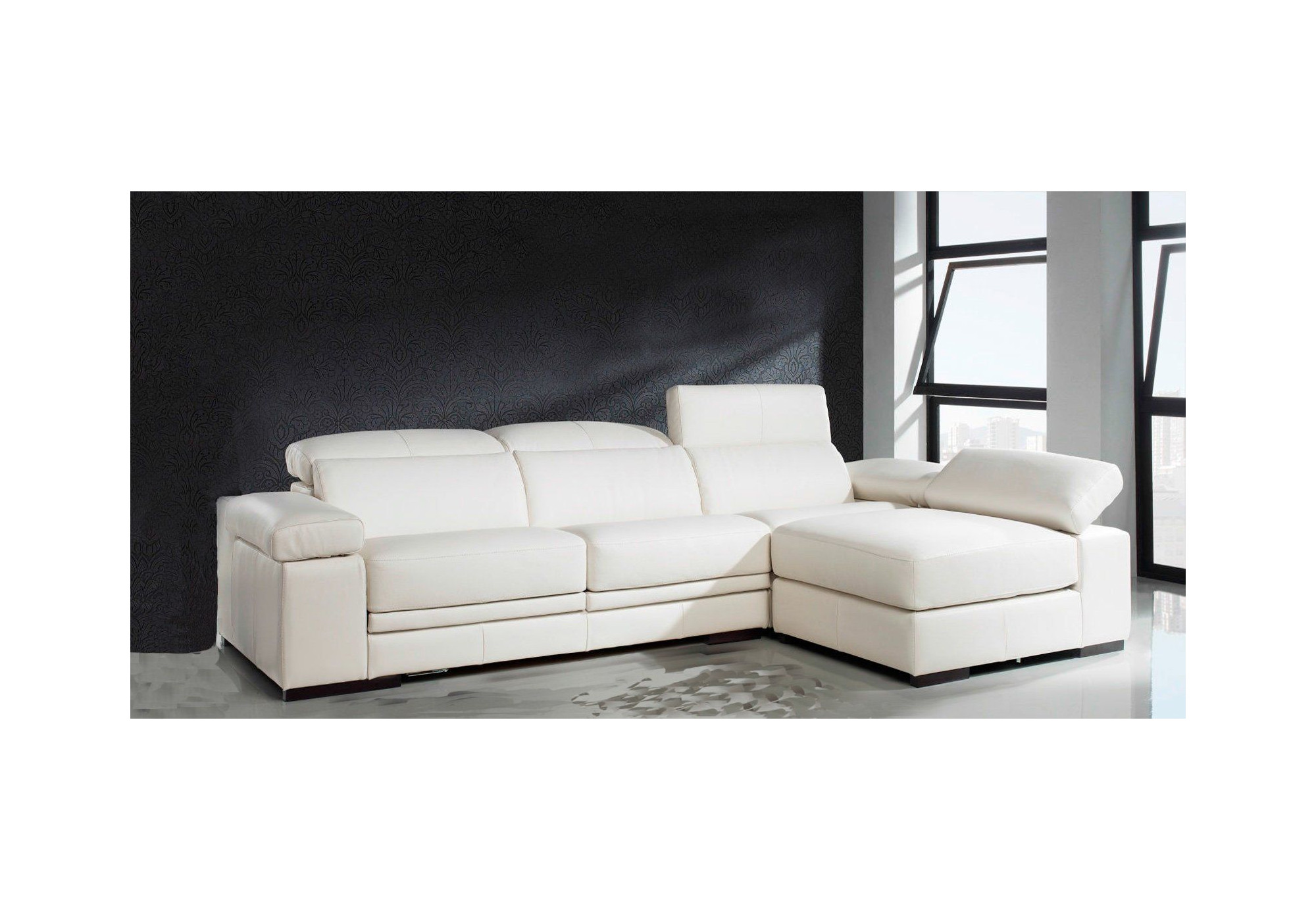 Chaise Longue Piel Natural asientos deslizantes GLORIO