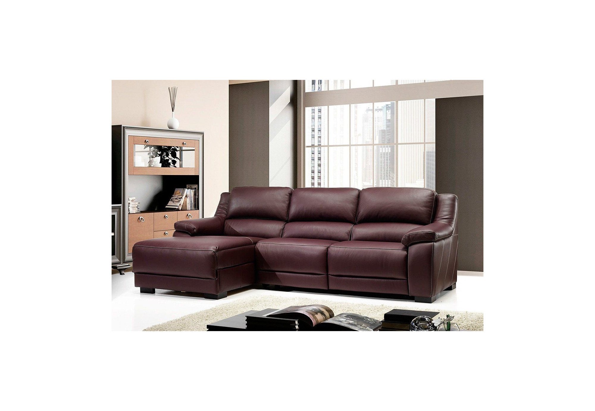 Sofá Chaise Longue Relax de Piel Bakari