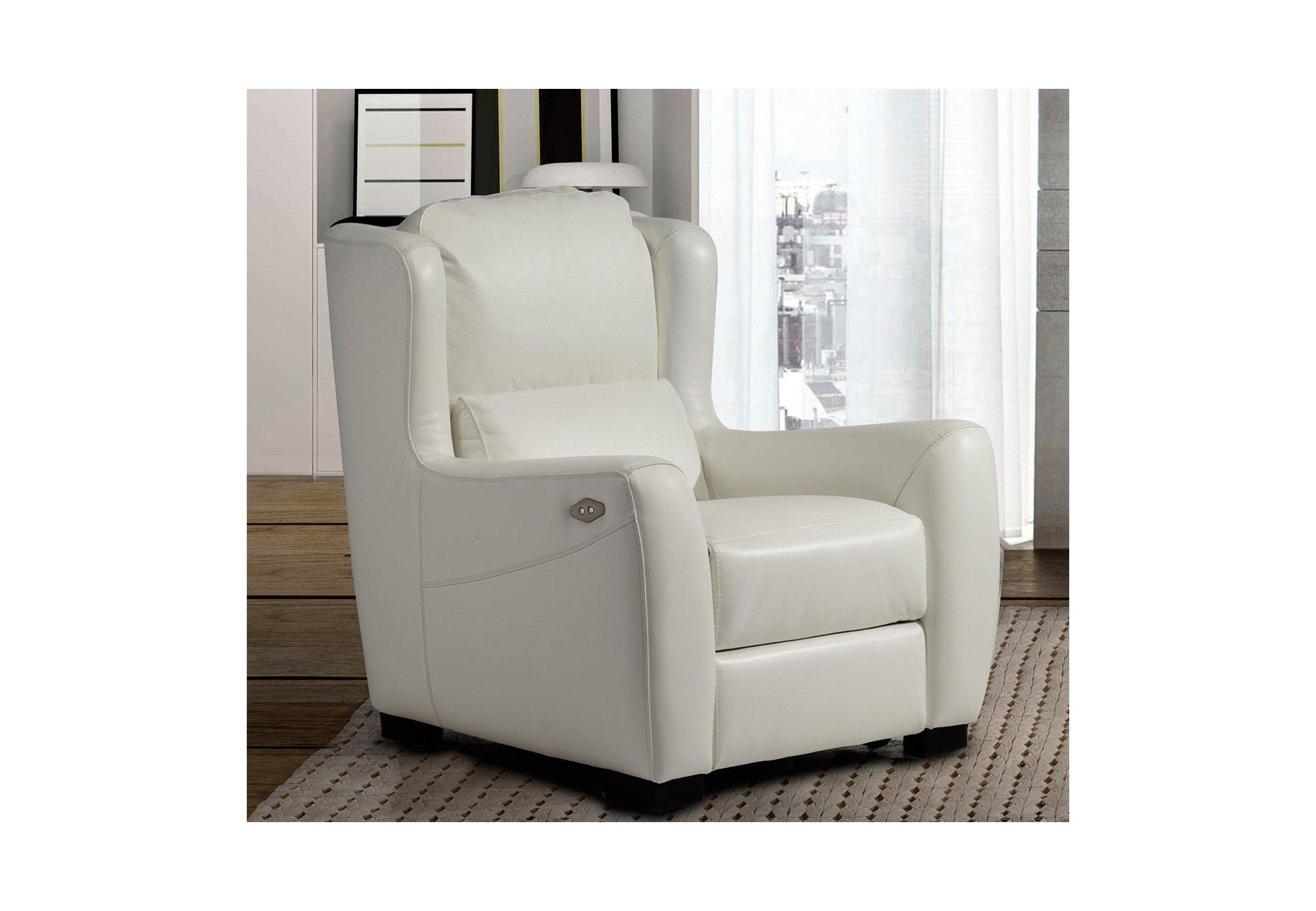 Sillón Orejero Moderno Relax en piel natural