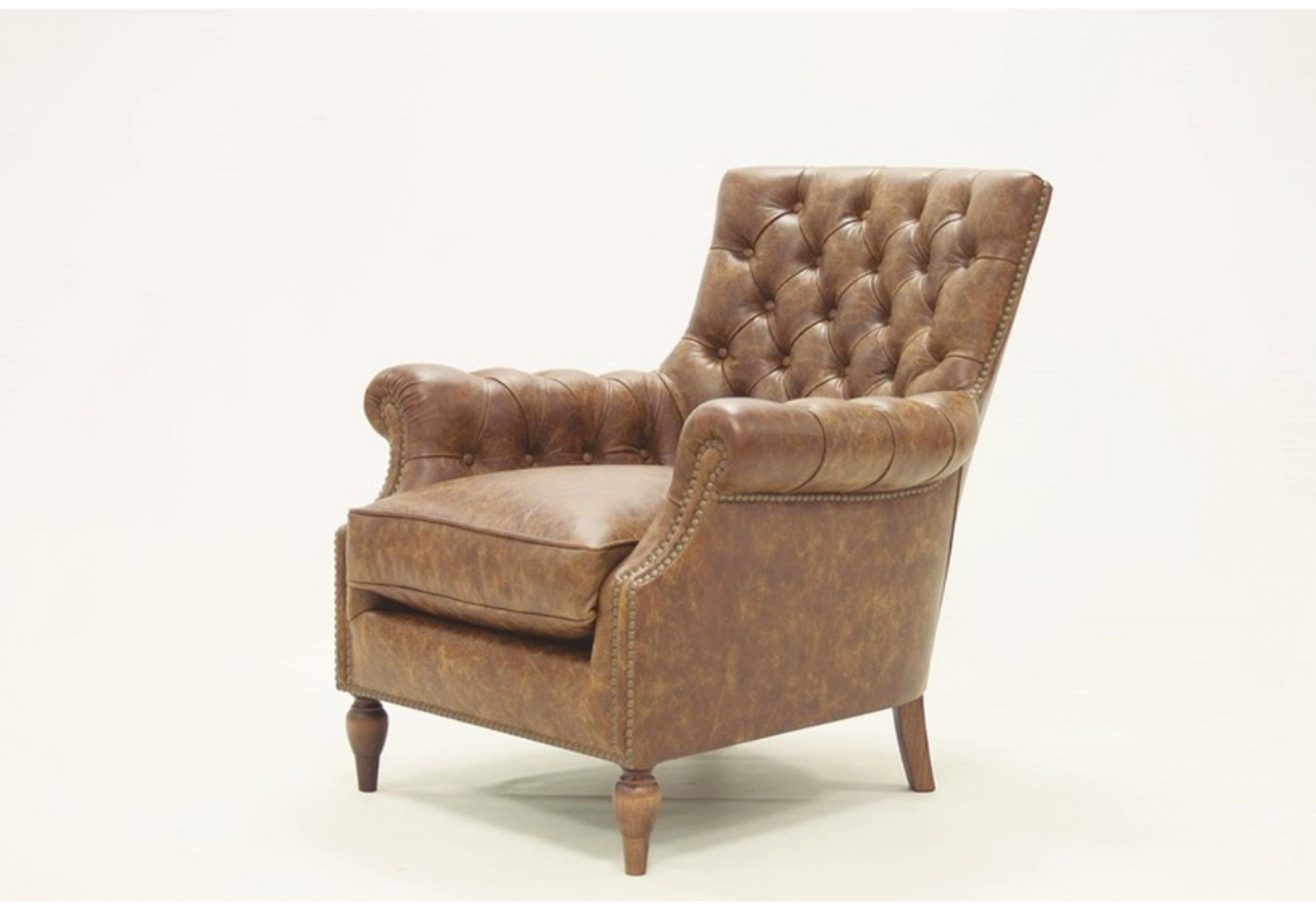 Butaca piel botones capitoné inglés artesano Bristol | Sillón de piel