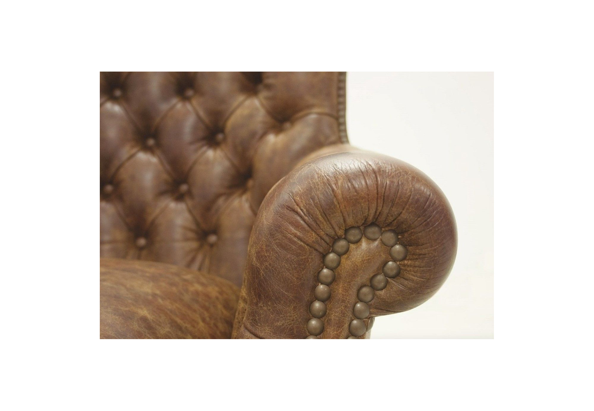 Butaca piel botones capitoné inglés artesano Bristol | Sillón de piel