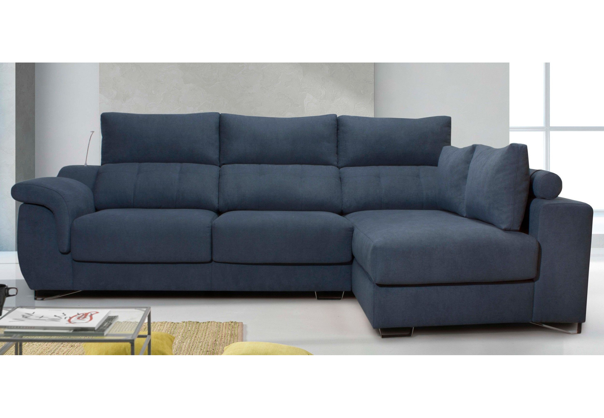 Sofá con Chaise Longue asientos deslizantes Mayte | Sofás de cuero