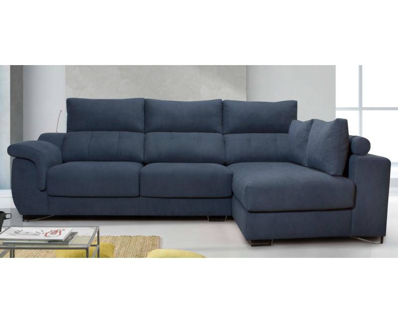 Sofá con Chaise Longue asientos deslizantes Mayte | Sofás de cuero