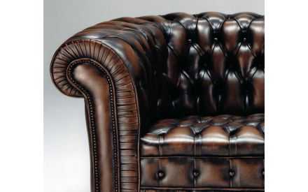 Sofá Chester Capitoné Asiento - piel Vaca natural - Modelo PALACIO