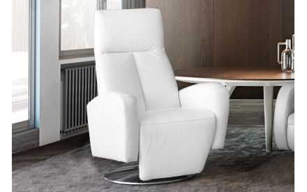 Sillón Relax Eléctrico Moderno en Piel Vaca Auténtica Natural - Modelo LUGONES