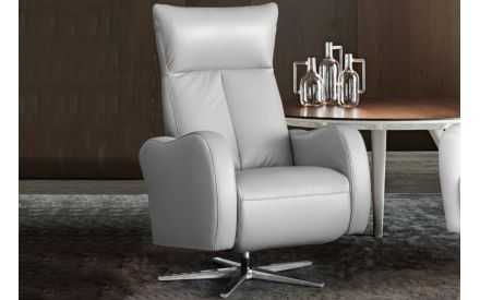 Butaca Relax Eléctrico de Diseño Moderno en Piel Vaca Natural Genuina - Modelo SANTORINI