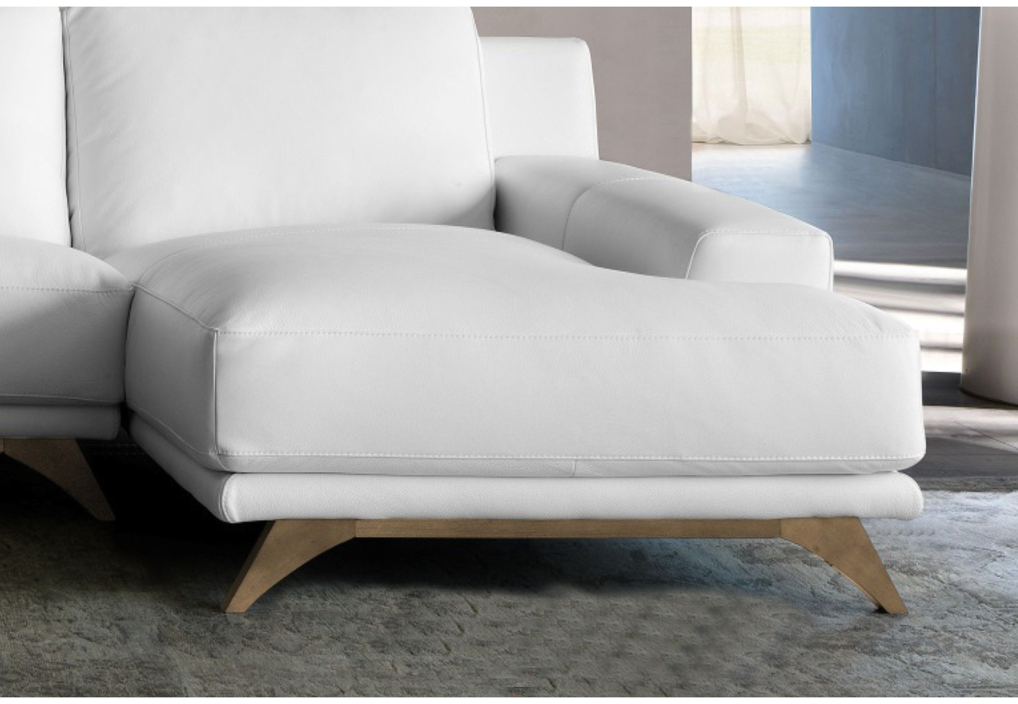 Sofá Chaise Longue Cuero Contemporánea JULIANA | Sofás de piel