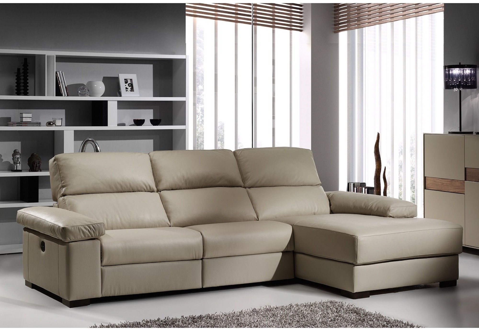 RANDO Chaiselongue relax de piel | Chaiselongue moderna | Sofahogar