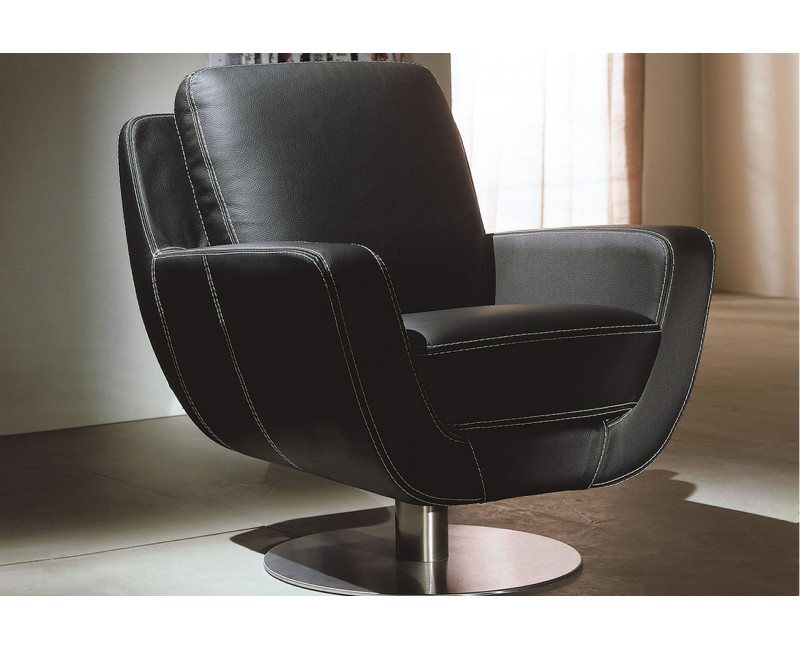 Sillón giratorio de piel JOHAN JULIOS | Sillón de piel | SofaHogar