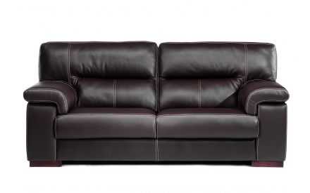 Sofá Piel Vaca Chocolate Contemporáneo Modelo Minesota