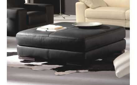 Puff Mesa Piel Natural Cuadrado Modelo MESA