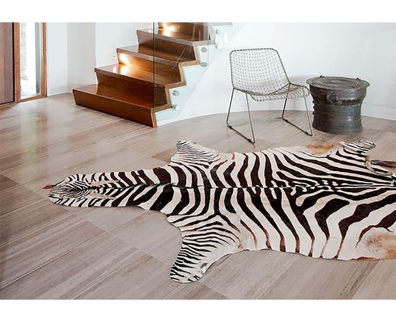 Alfombra Cebra de Piel Natural - Decoración Exclusiva