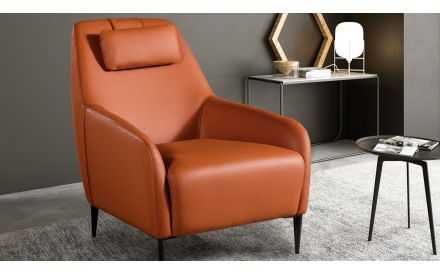 Butaca de Diseño en Piel Vaca Natural - Modelo BABIECA.