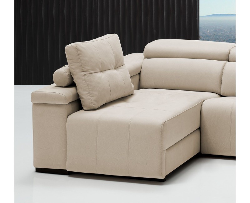 ChaiseLongue Relax Moderna Eléctrica Piel Natural  - Económica