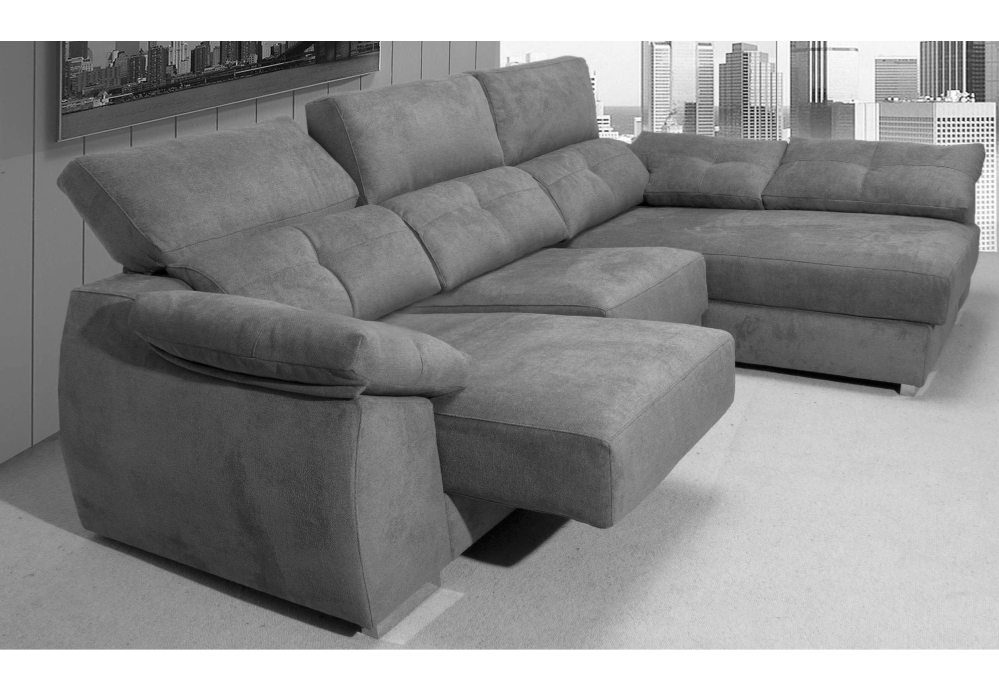 Sofás Chaise Longue Piel Natural LANDOR | Sofás de Piel Online