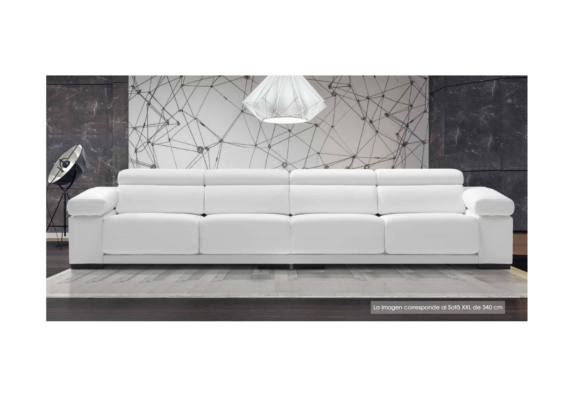 Sofá 4plazas Asientos Deslizantes en Piel Natural Auténtica. ALMU