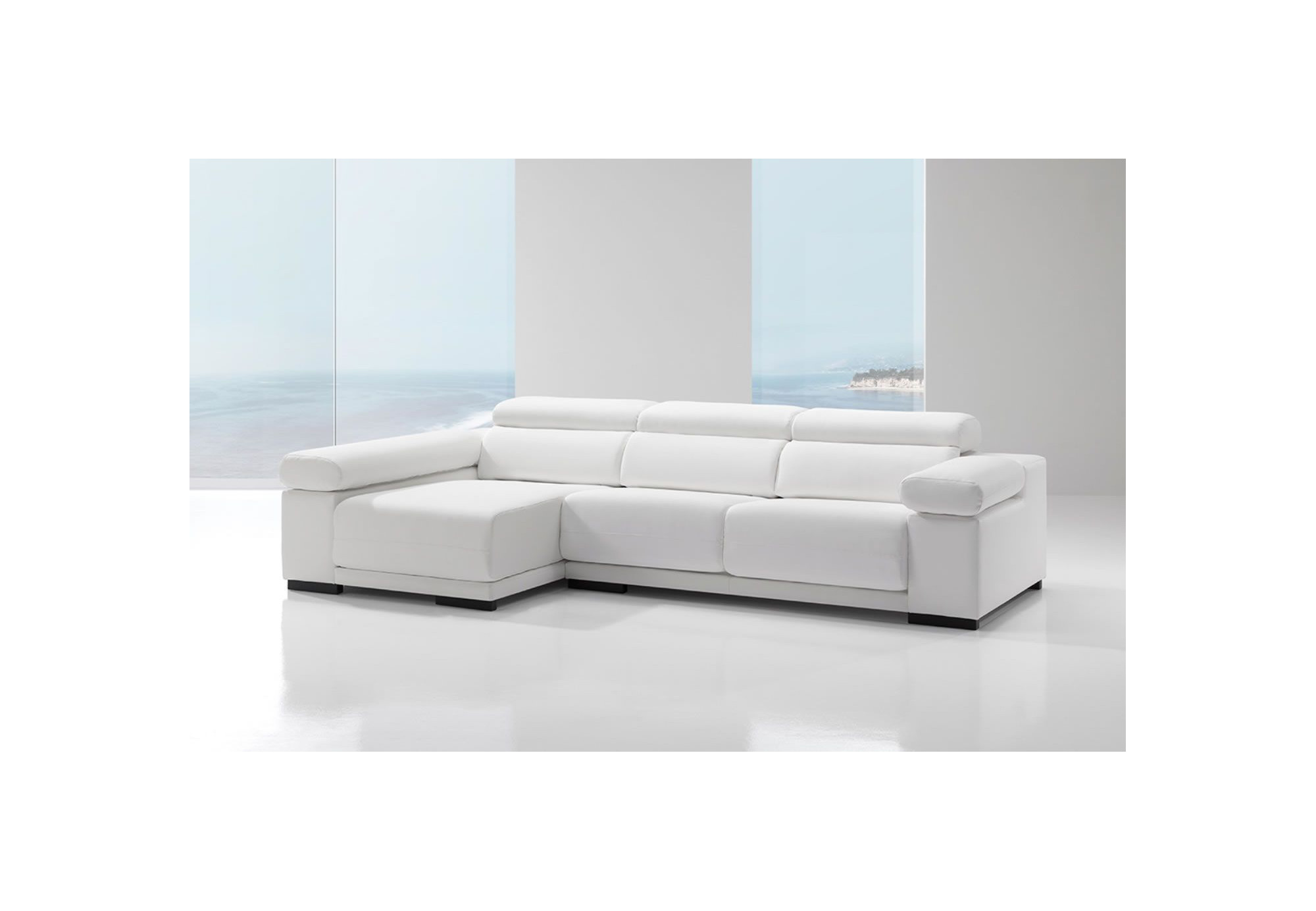 Sofá 4plazas Asientos Deslizantes en Piel Natural Auténtica. ALMU