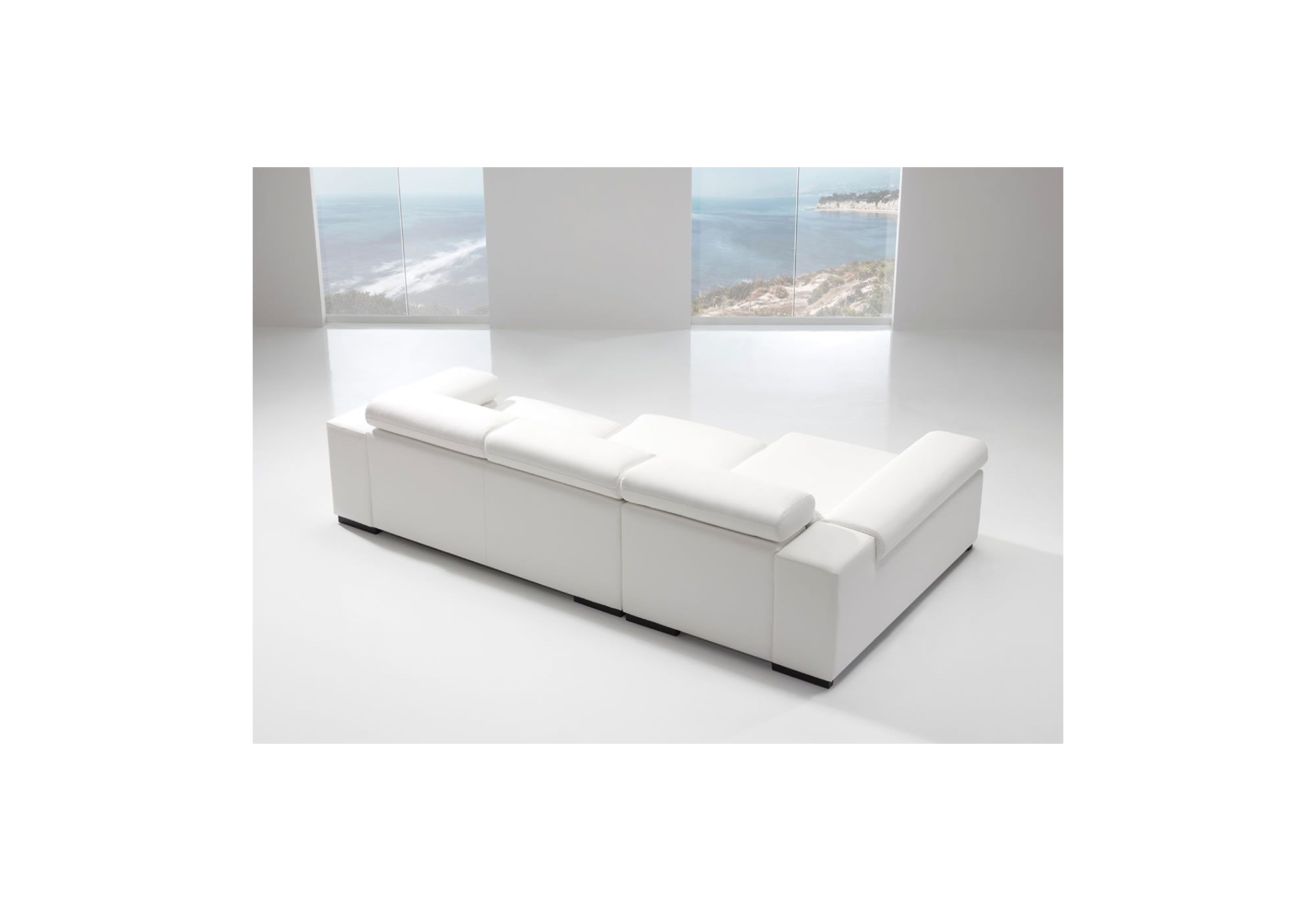 Sofá 4plazas Asientos Deslizantes en Piel Natural Auténtica. ALMU