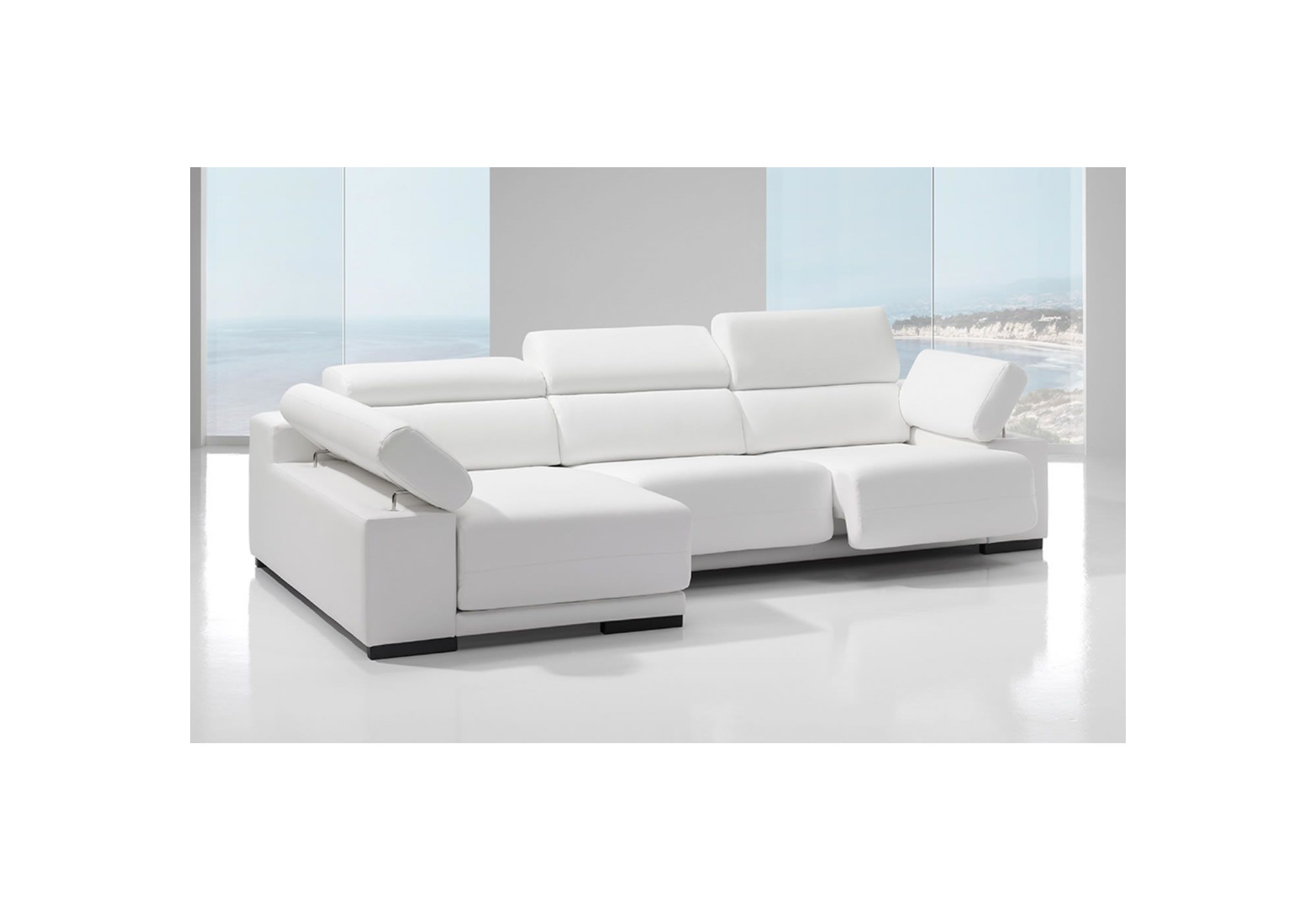 Sofá de piel moderno de lujo ALMU | Sofás de cuero español | SofaHogar