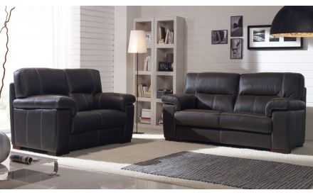 Sofá Piel Vaca Chocolate Contemporáneo Modelo Minesota