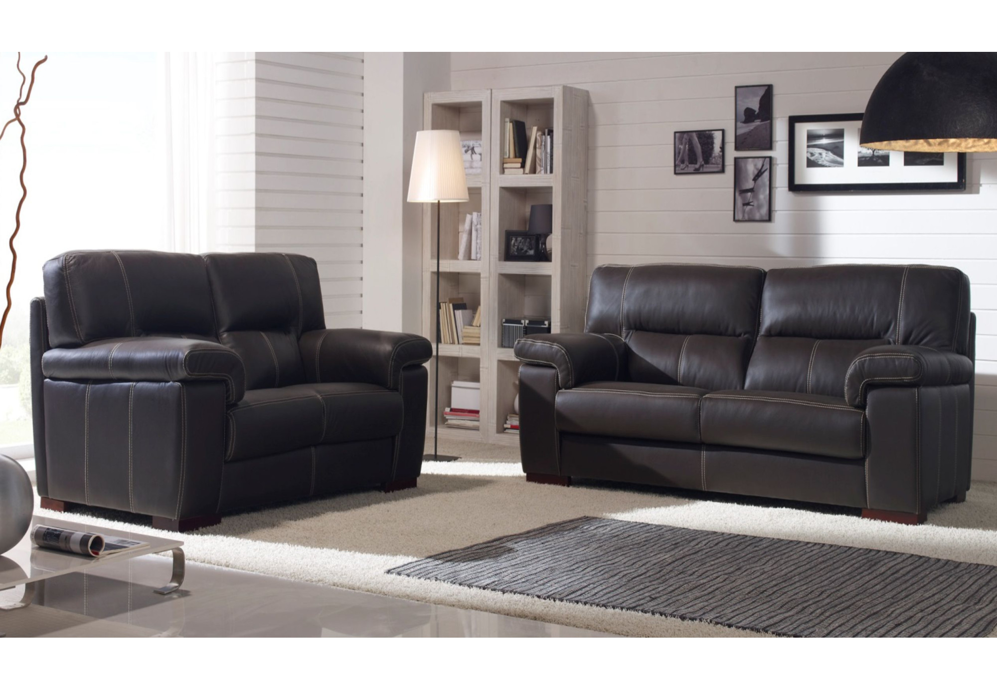 Sofá de piel de estilo contemporáneo MINESOTA | Comprar sofás de piel