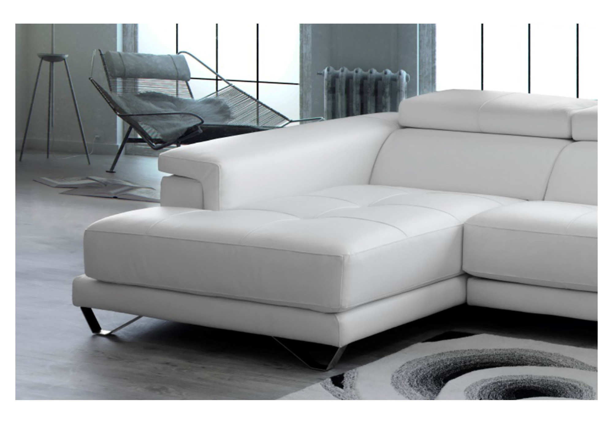 Sofá 4 plazas Piel Natural con ChaiseLongue LUXE
