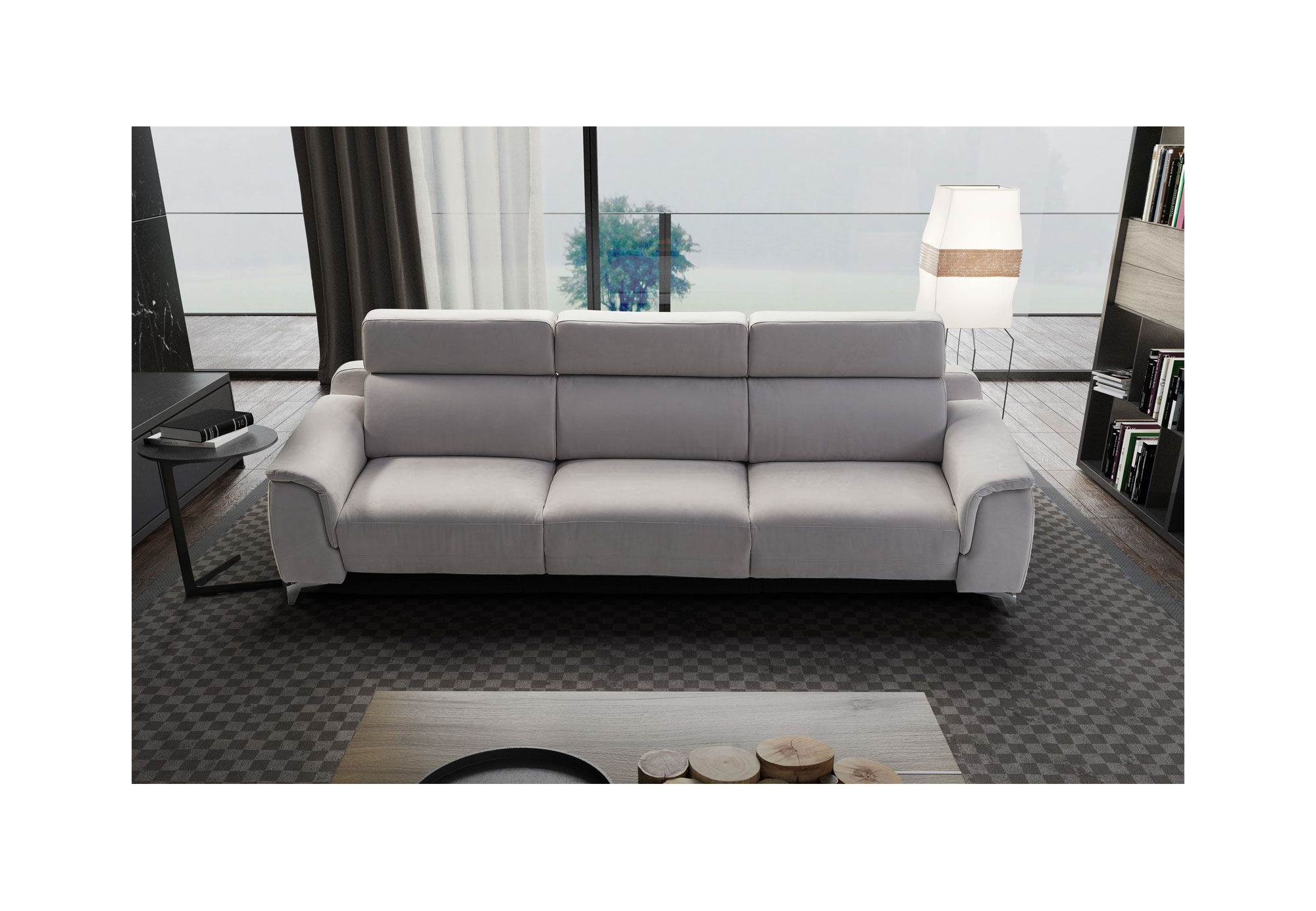 Sofá 3 asientos relax eléctrico de piel natural Estefanía | Sofahogar