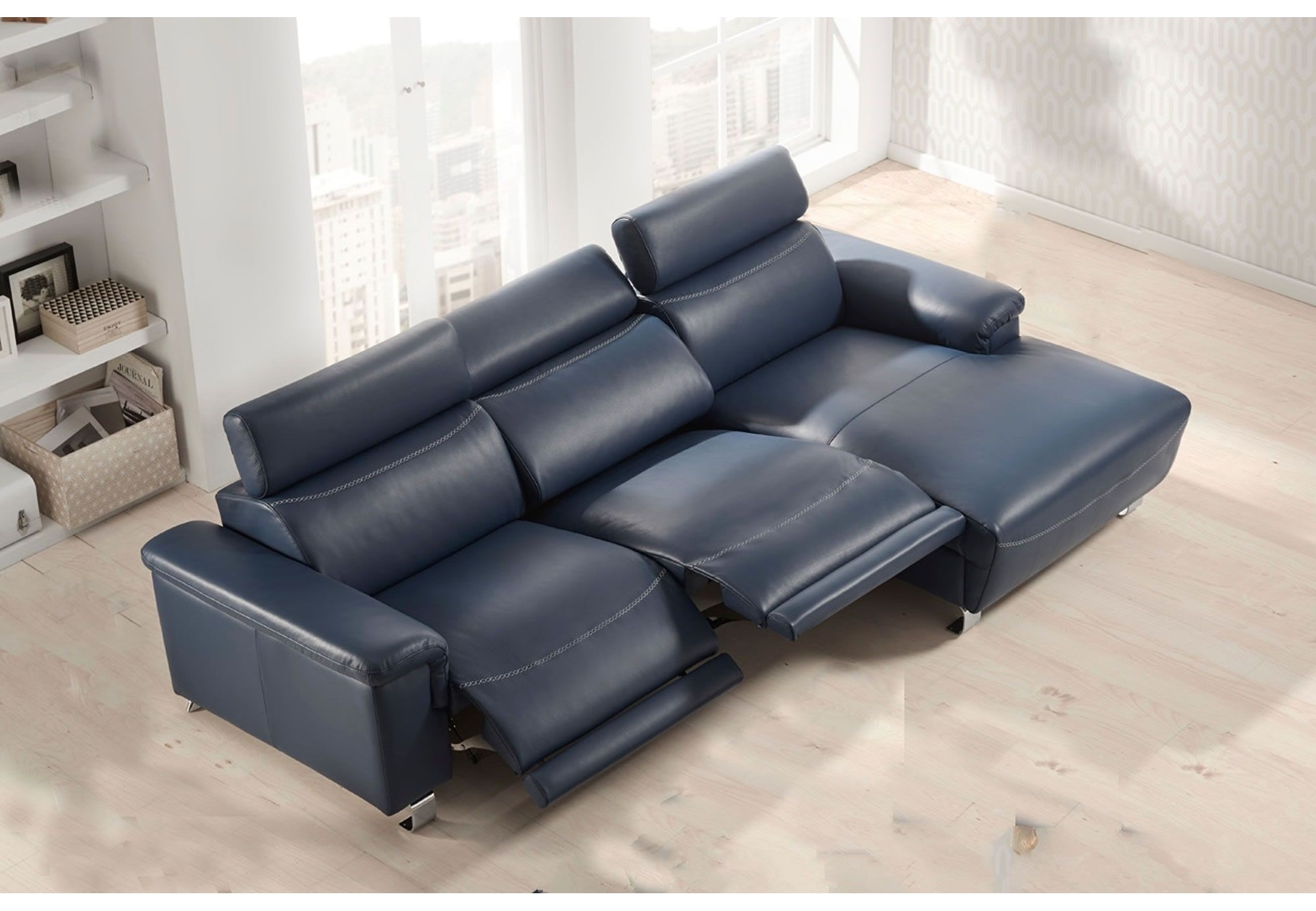 Chaise Longue Relax Eléctrico Piel Natural - modelo CONVER