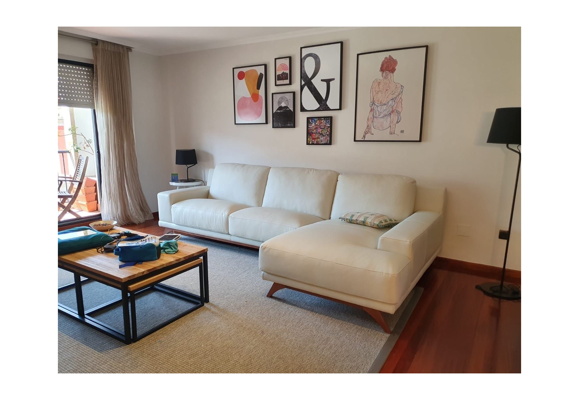 Sofá Chaise Longue Cuero Contemporánea JULIANA | Sofás de piel