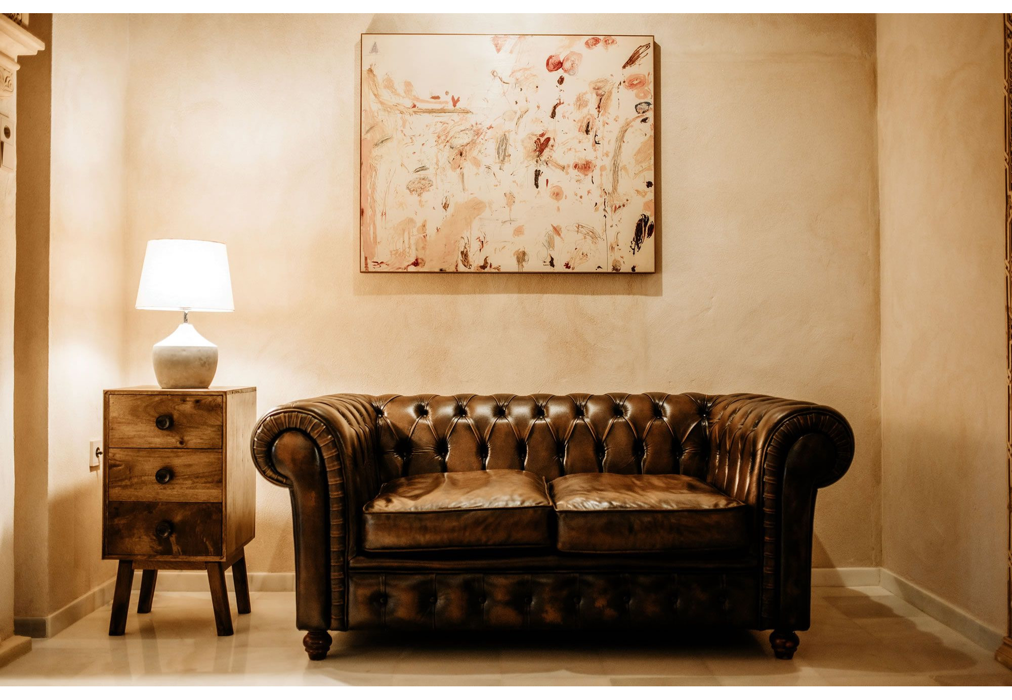 Sofá Chester 3 Plazas Inglés en Piel Bicolor | SofaHogar