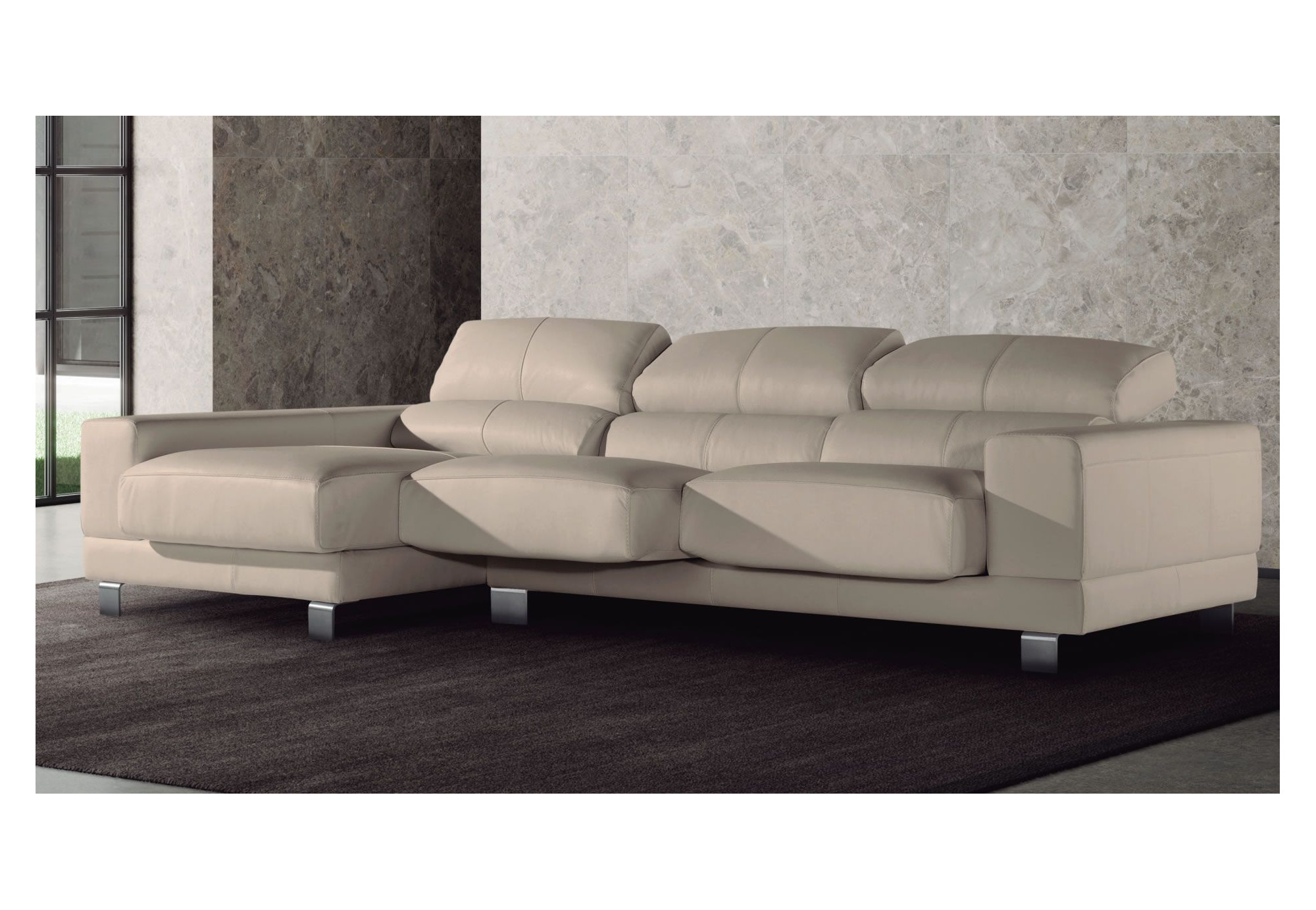 Chaise Longue de Piel de Vaca Natural Oklahoma | Chaiselongue de Piel