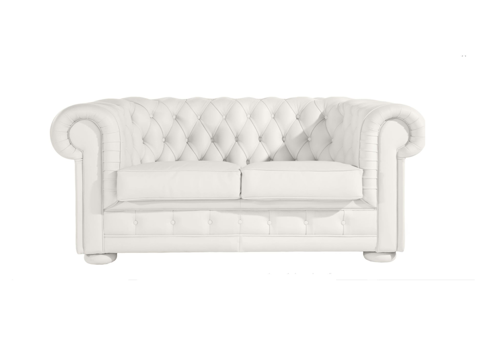 Sofá Chesterfield 3 Plazas Chester Piel Blanca Natural – Classic