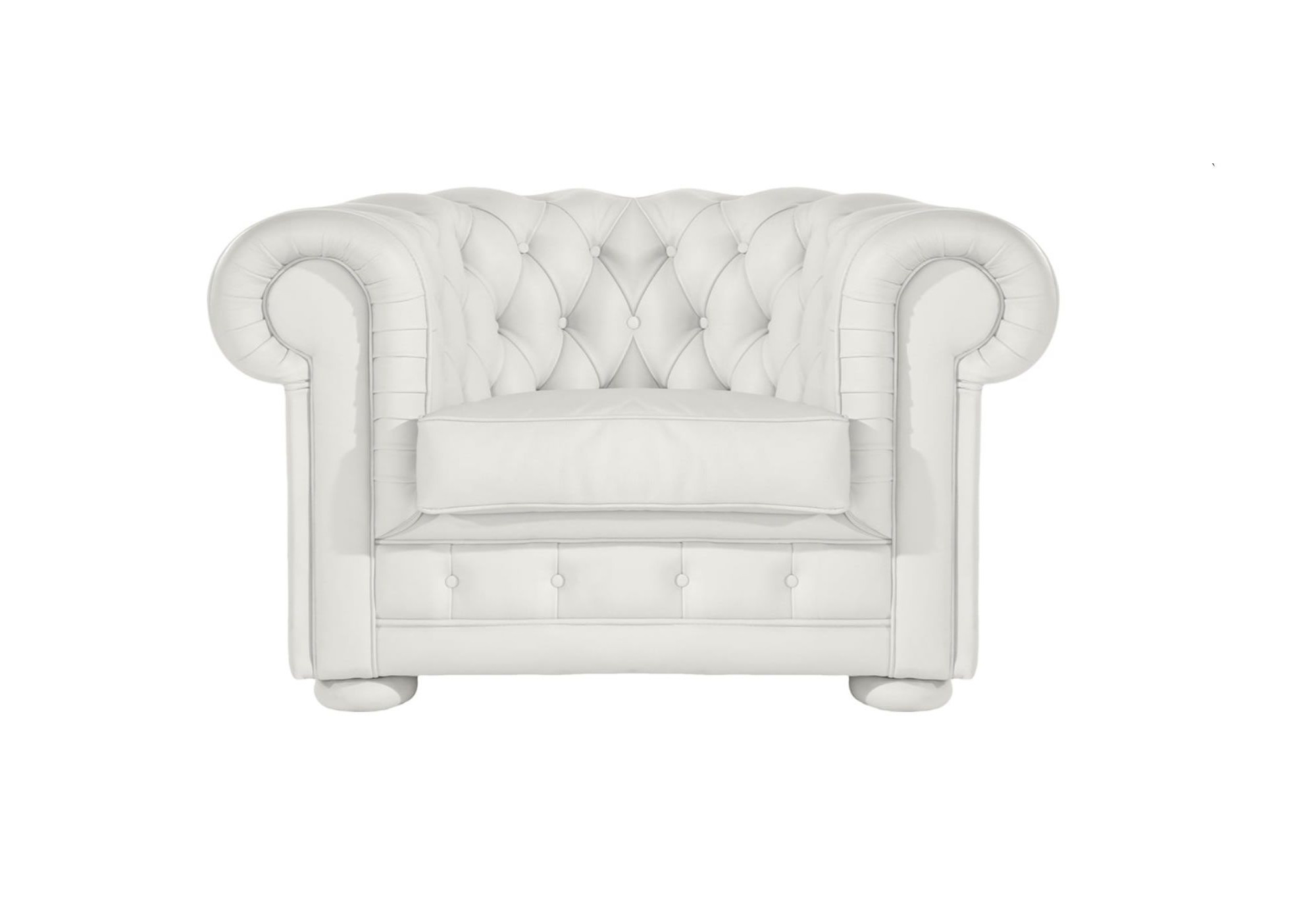 Sofá Chesterfield 3 Plazas Chester Piel Blanca Natural – Classic