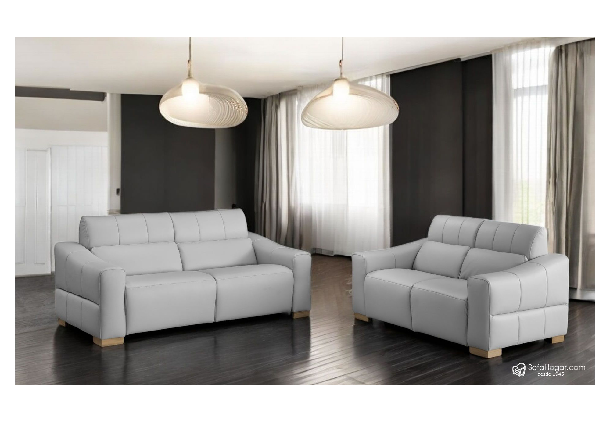 Sofá de Piel Natural con Relax Eléctrico | Estilo contemporáneo y Lujo