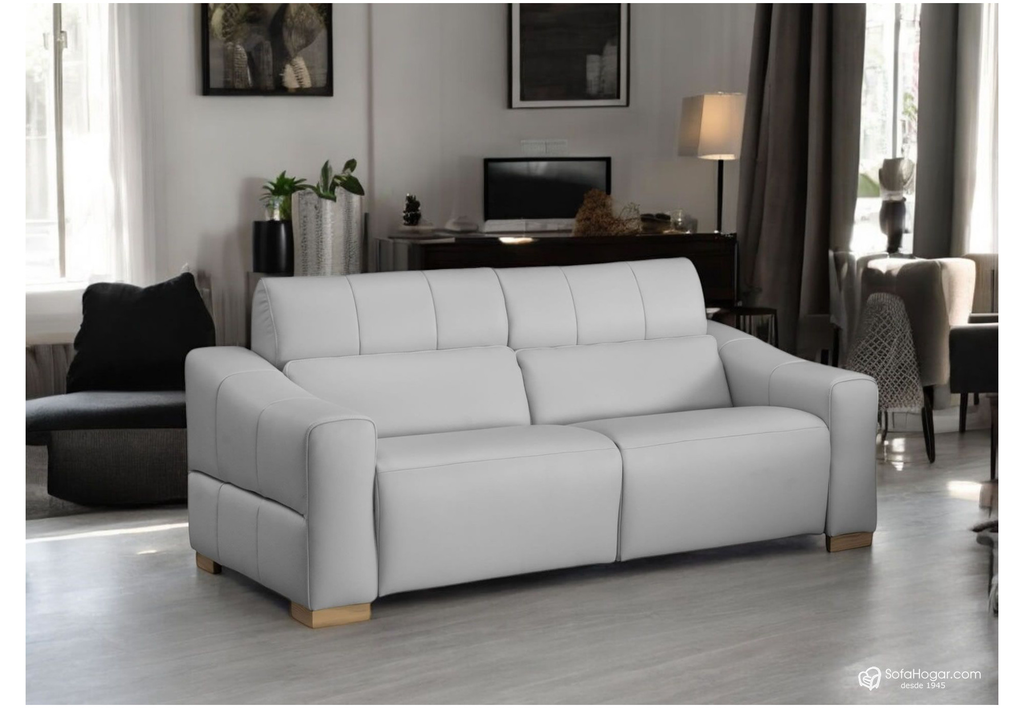 Sofá de Piel Natural con Relax Eléctrico | Estilo contemporáneo y Lujo