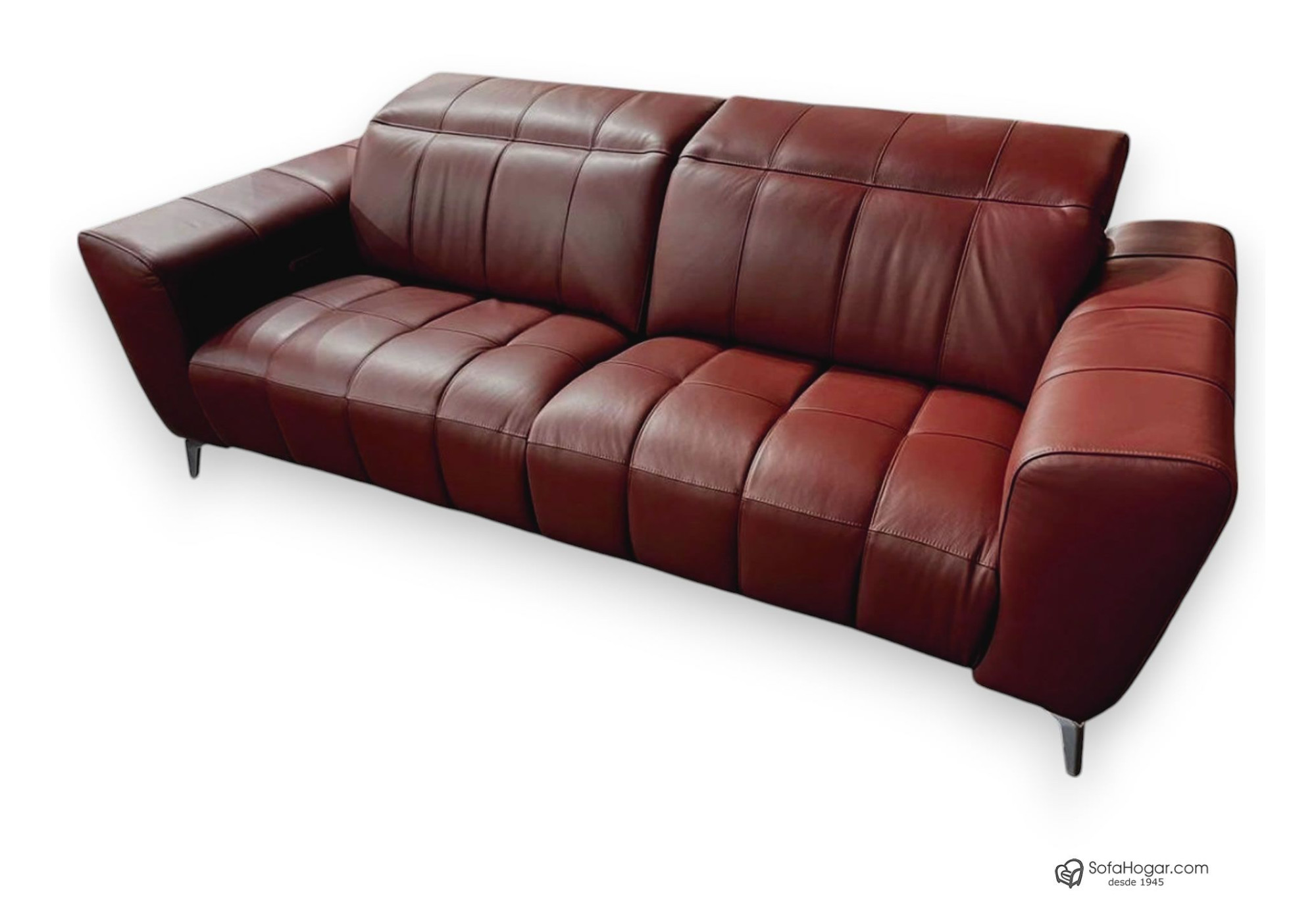 Sofá de Piel con Diseño Moderno Patas Altas con Relax Eléctrico Motor