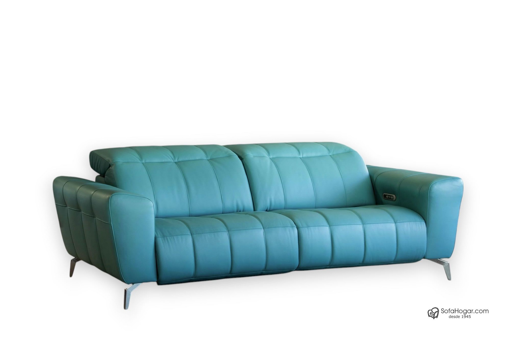 Sofá de Piel con Diseño Moderno Patas Altas con Relax Eléctrico Motor