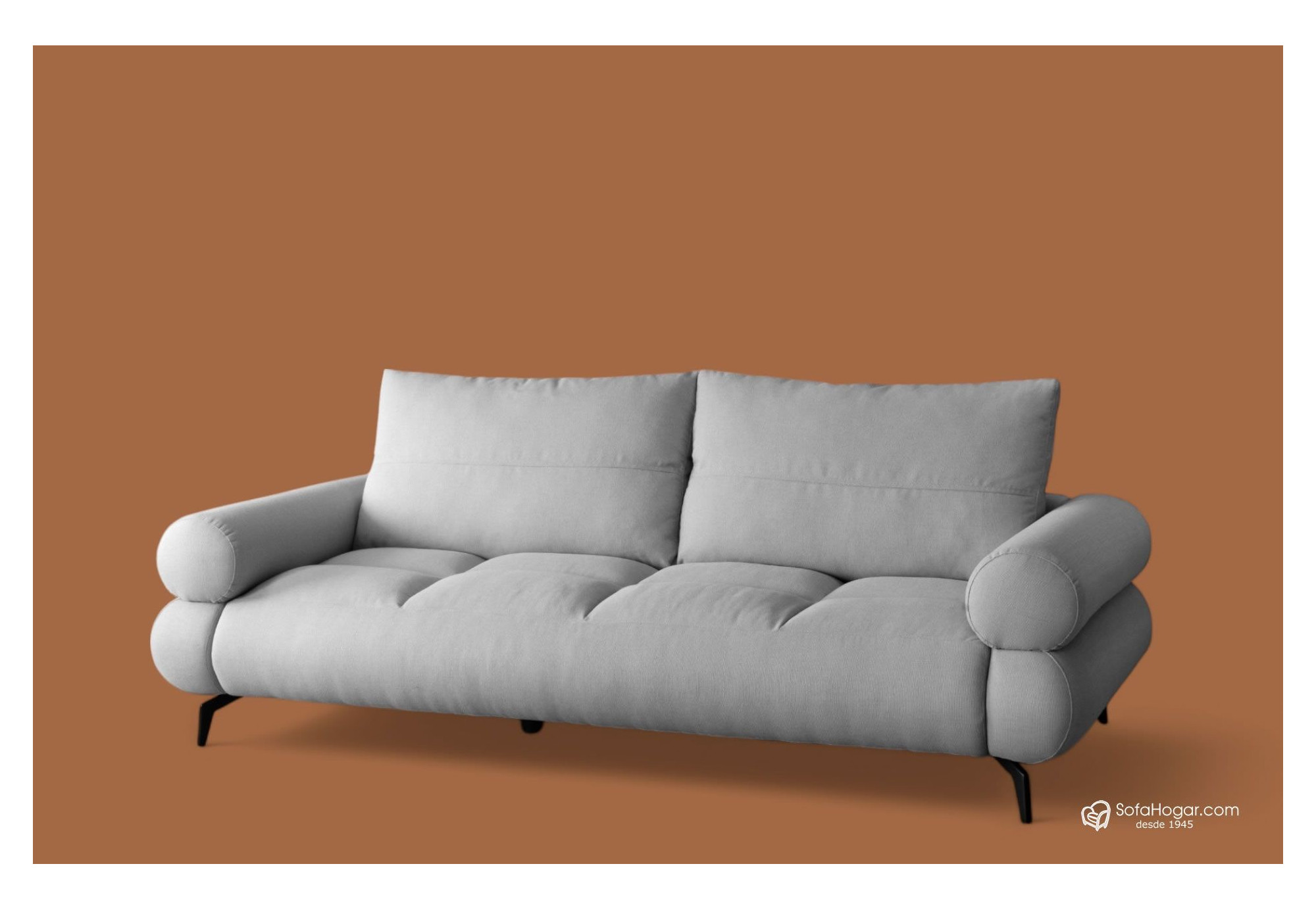 Sofá Piel Pata Alta de Diseño con Asiento Muelles Ensacados |SofaHogar