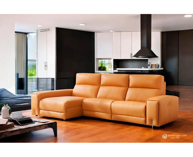 Compra Sofá Chaise Longue Relax en Piel Genuina | Envío Rápido.