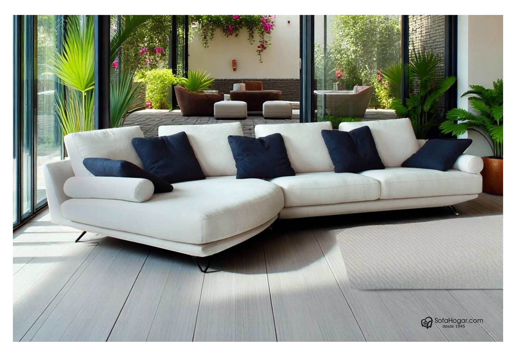 Sofá de Lujo Chaise Longue Curvo en Piel | Diseño Exclusivo y Elegante