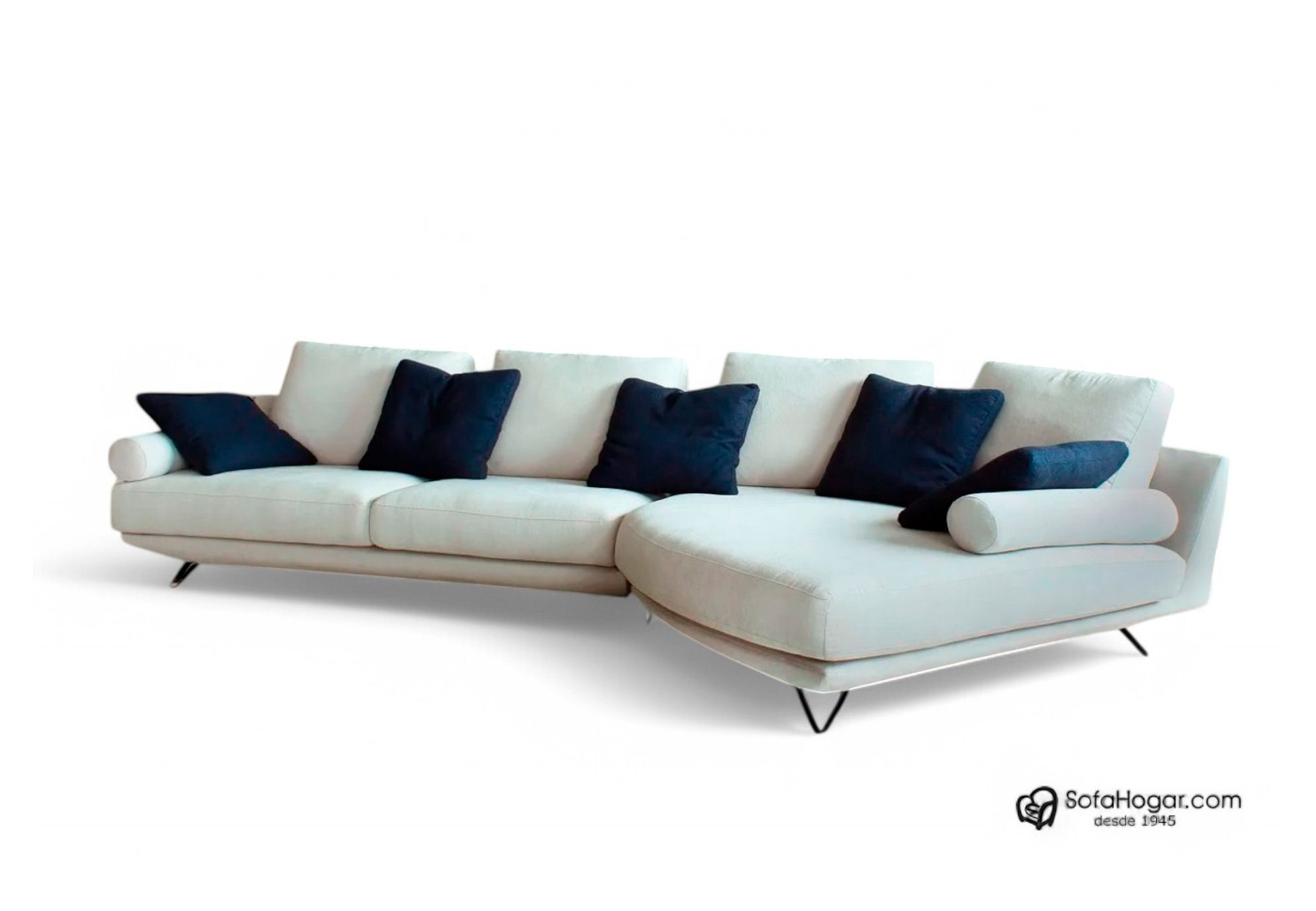 Sofá de Lujo Chaise Longue Curvo en Piel | Diseño Exclusivo y Elegante