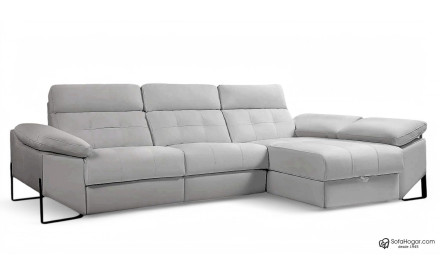 Sofá 3 Plazas con Chaiselongue Piel Relax al mejor precio