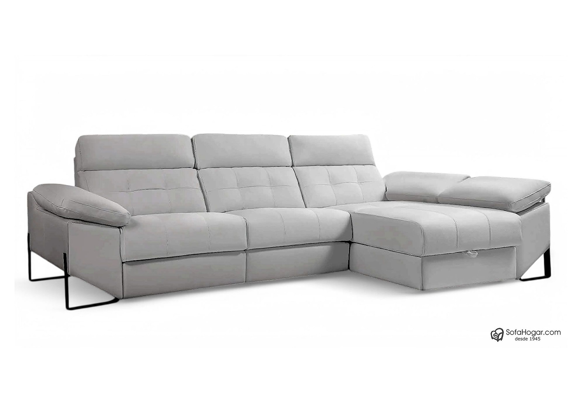 Sofá 3 Plazas con Chaiselongue Piel Relax al mejor precio