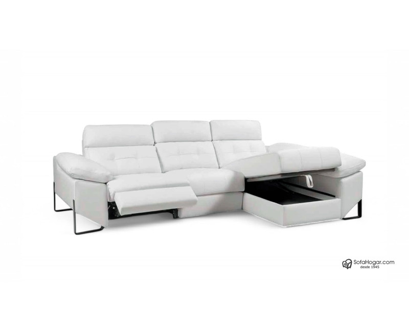Sofá 3 Plazas con Chaiselongue Piel Relax al mejor precio