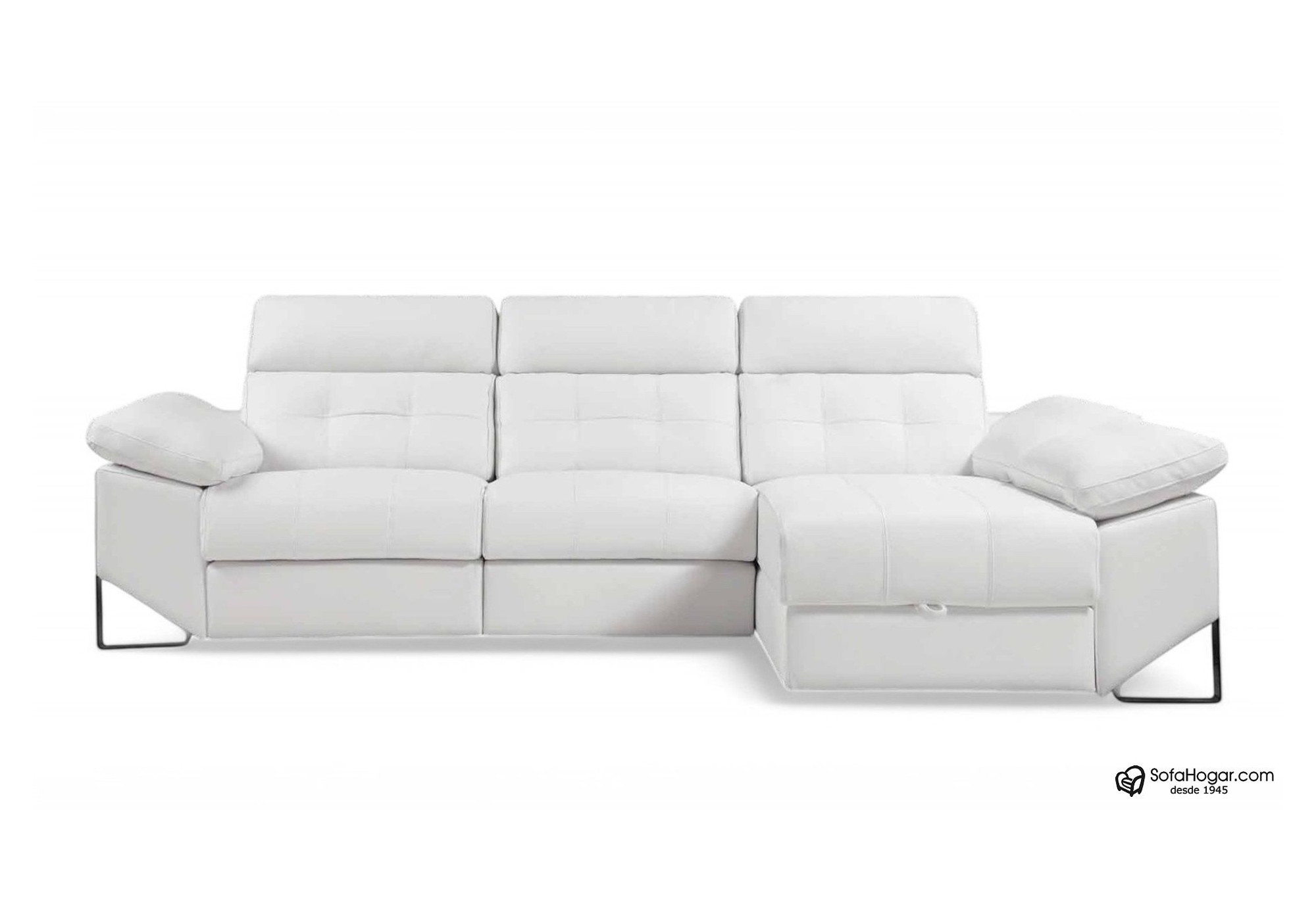 Sofá 3 Plazas con Chaiselongue Piel Relax al mejor precio