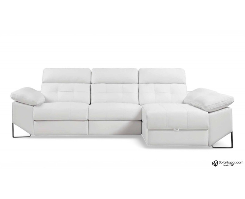 Sofá 3 Plazas con Chaiselongue Piel Relax al mejor precio