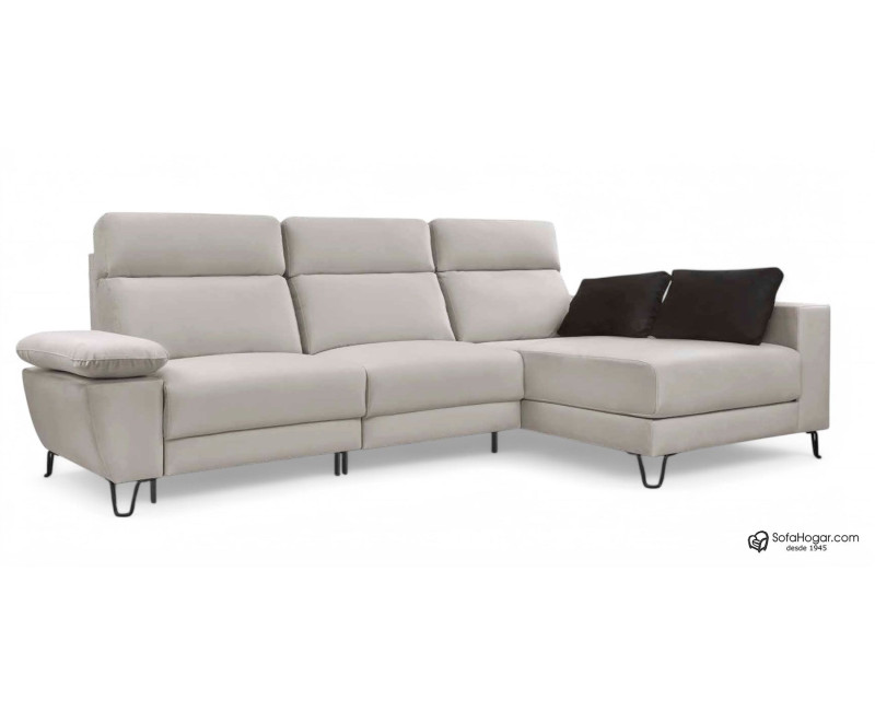 Sofá Chaise Longue Moderno – Piel Blanca y Diseño de Lujo