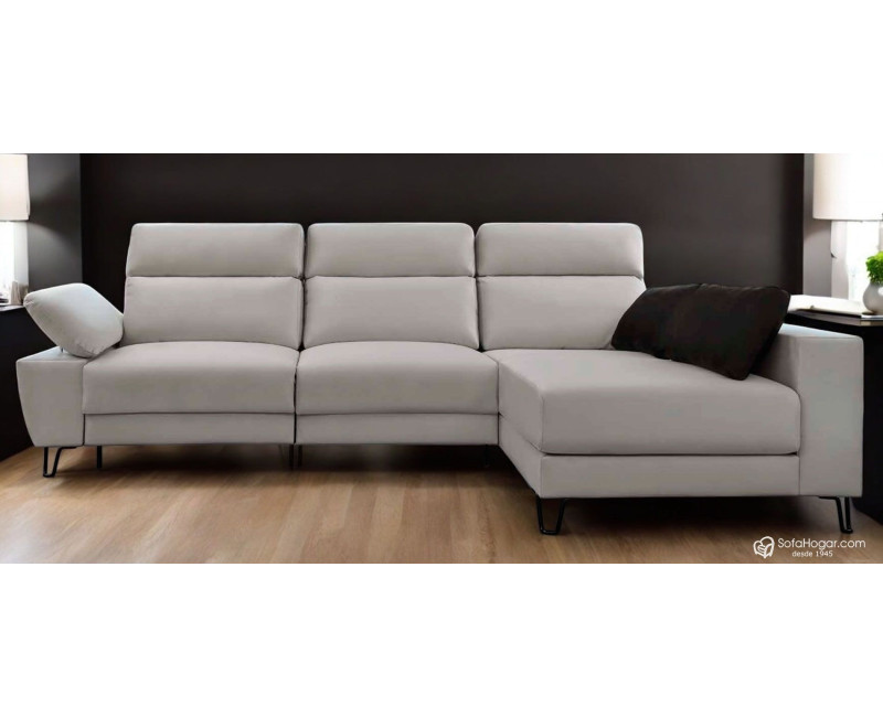 Sofá Chaise Longue Moderno – Piel Blanca y Diseño de Lujo