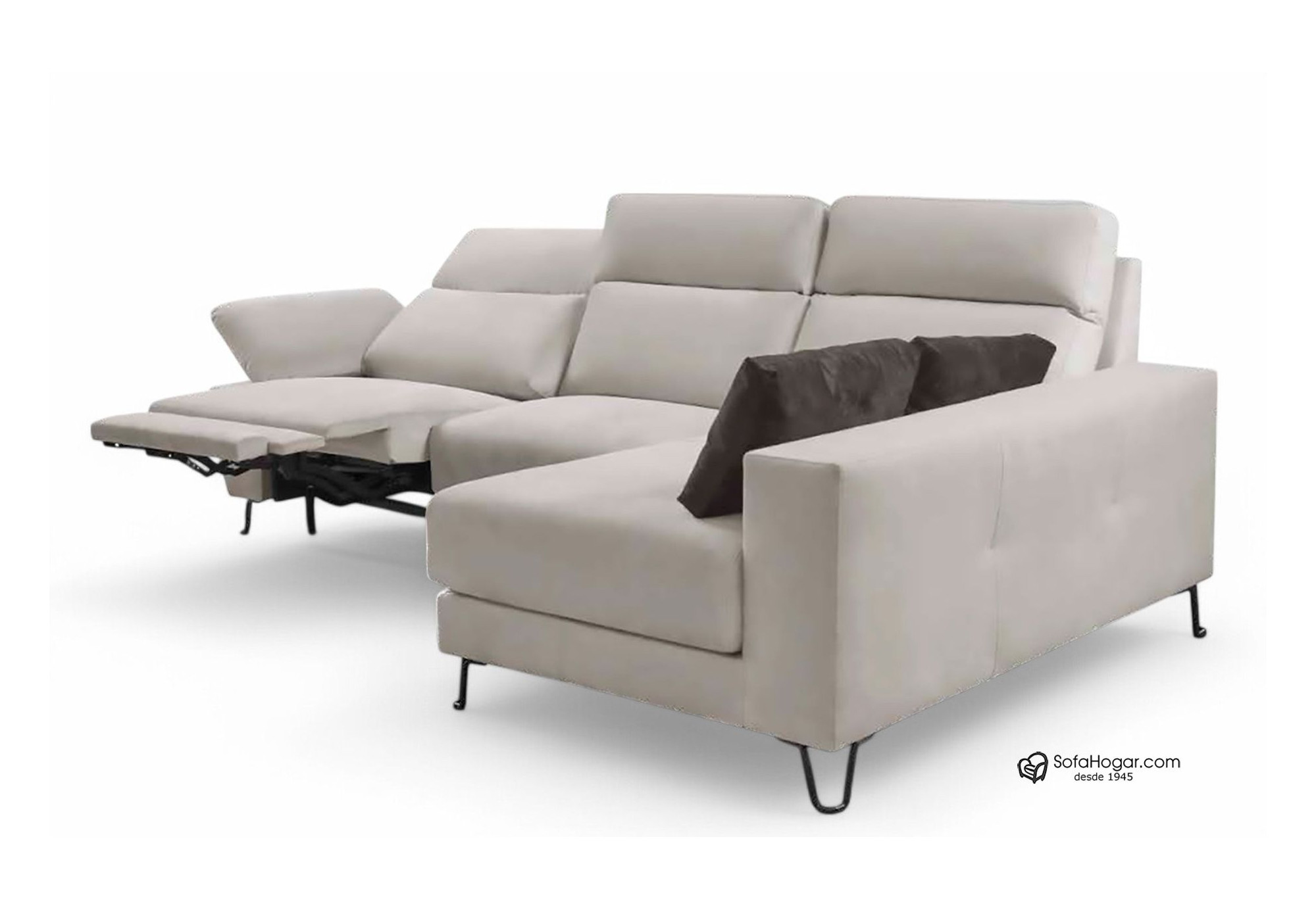 Sofá Chaise Longue Moderno – Piel Blanca y Diseño de Lujo